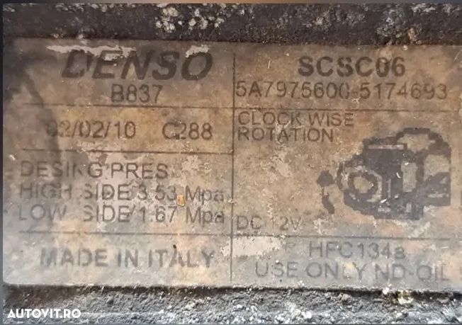 Compresor ac clima aer conditionat climatronic pentru Denso diesel motorina fiat panda 1,3d - 4