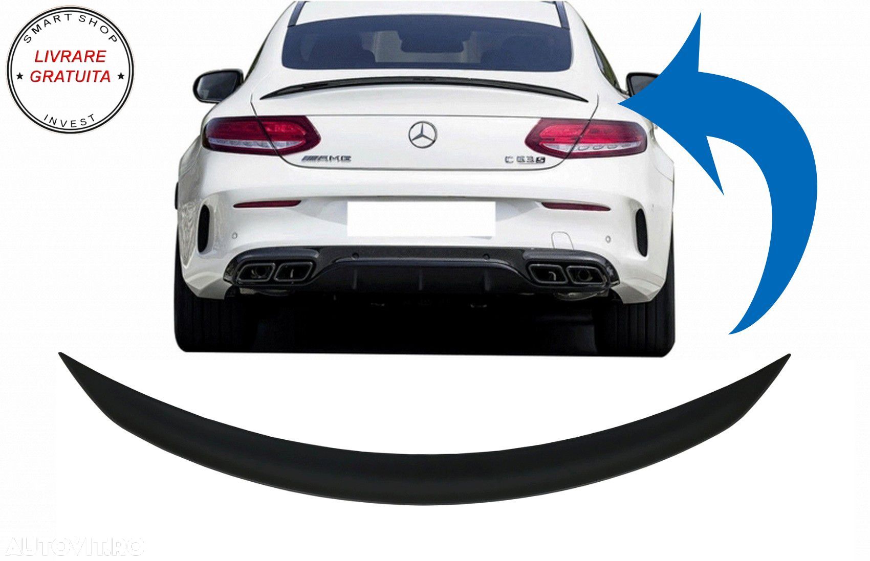 Eleron portbagaj Mercedes C-Class Coupe C205 (2014-up) Negru Mat- livrare gratuita - 1