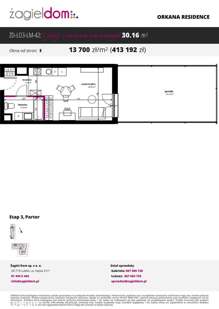 Orkana Residence 3 | mieszkanie 1-pok. | 0_42. Ogródek
