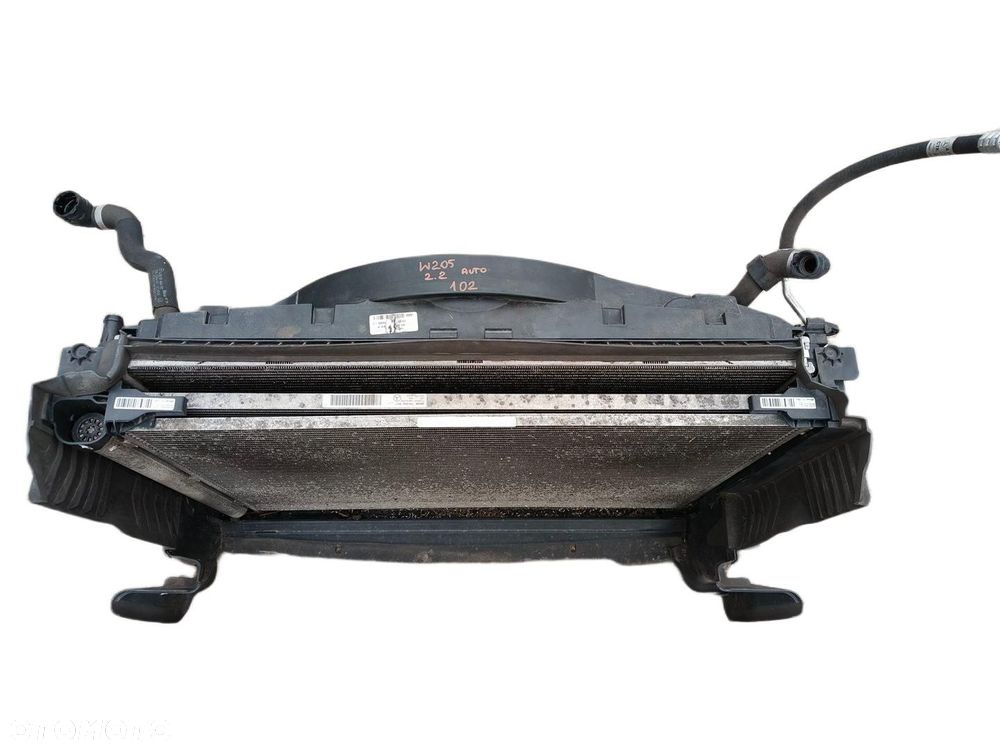 MERCEDES C KLASA W 205 2.2 CDI  KOMPLET CHŁODNIC WENTYLATOR AUTOMAT - 2