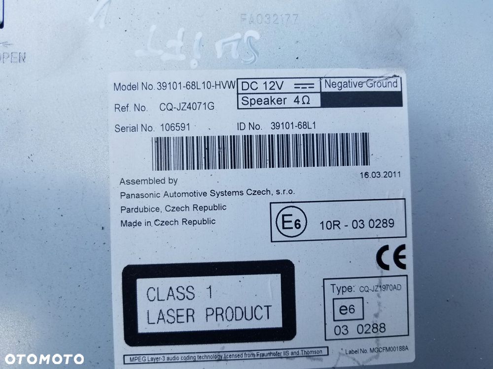 radio cd bluetooth swift mk7 39101-68l10-hvw - 4