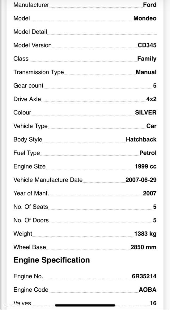 Silnik KOMPLETNY  Ford Mondeo III 2.0 16V CJBA CJBB 2007r CJBB film video - 10