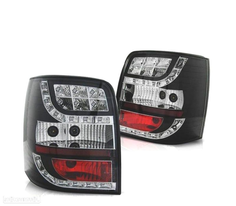 FAROLINS TRASEIROS VOLKSWAGEN VW PASSAT B5 96-00 LED FUNDO PRETO - 1
