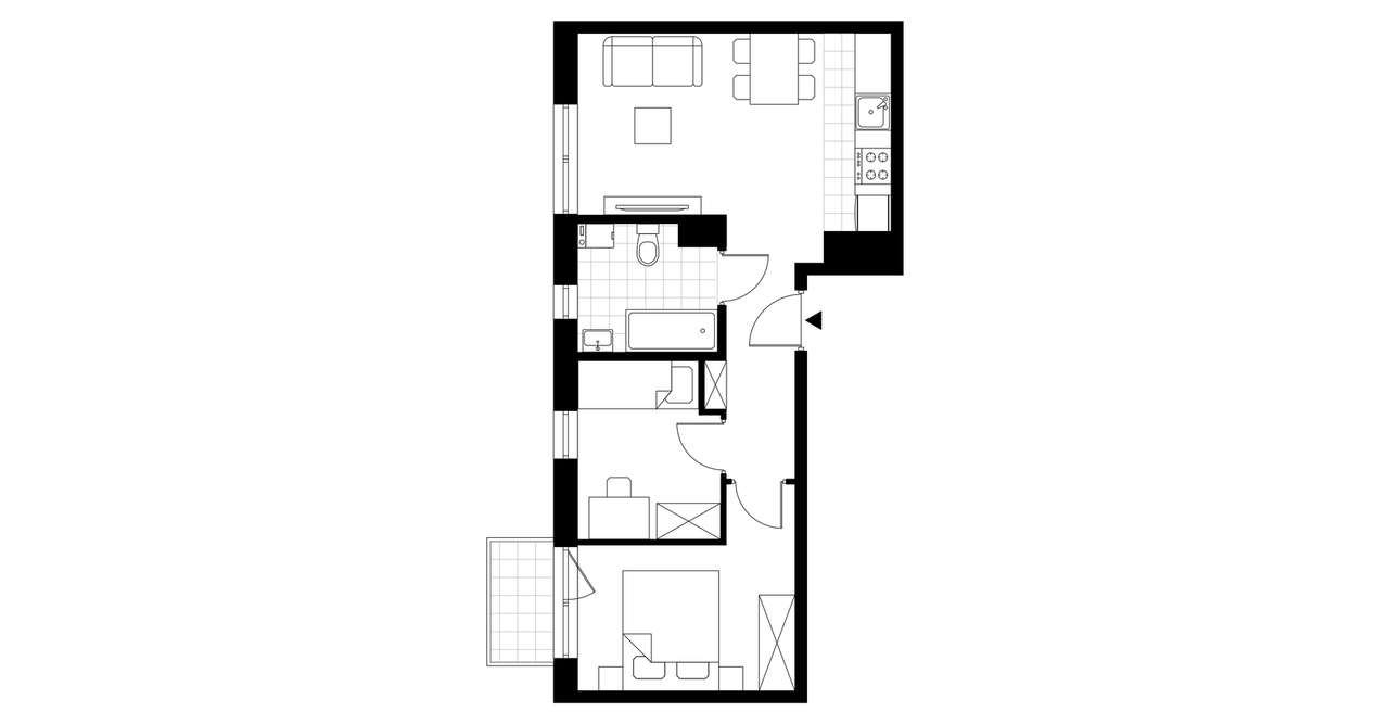 3-pokojowe mieszkanie 50m2 + balkon Bezpośrednio - Pełny obrazek: 4/13
