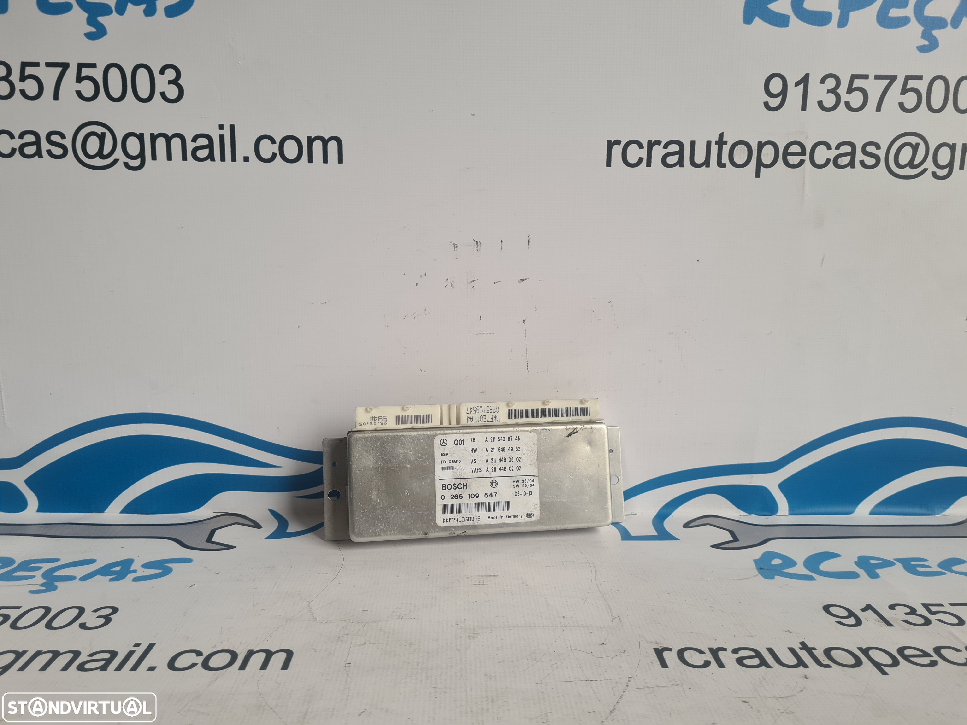MODULO ESP SENSOR ELETRONICO ABS 0265109547 A2114480202 A2114480602 A2115406745 A2115454932 MERCEDES BENZ CLASS E W211 E220 CDI 150CV OM646961 646961 - 2