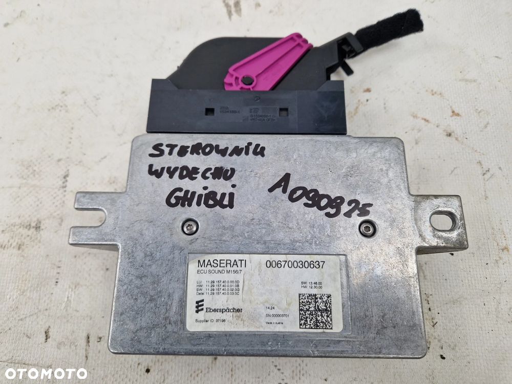 Moduł sterownik wydechu układu wydechowego Maserati Ghibli 00670030637 - 1
