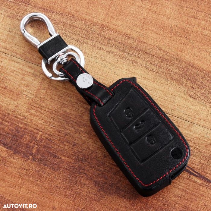 Husa piele pentru cheie Golf 7,Seat Leon, Ibiza Skoda Octavia 3 - 7