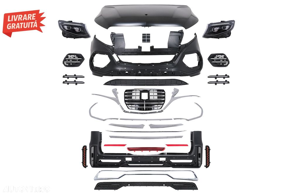 Kit Exterior Complet Mercedes V-Class W447 (2014-2023) Conversie la 2024 Design- livrare gratuita - 1