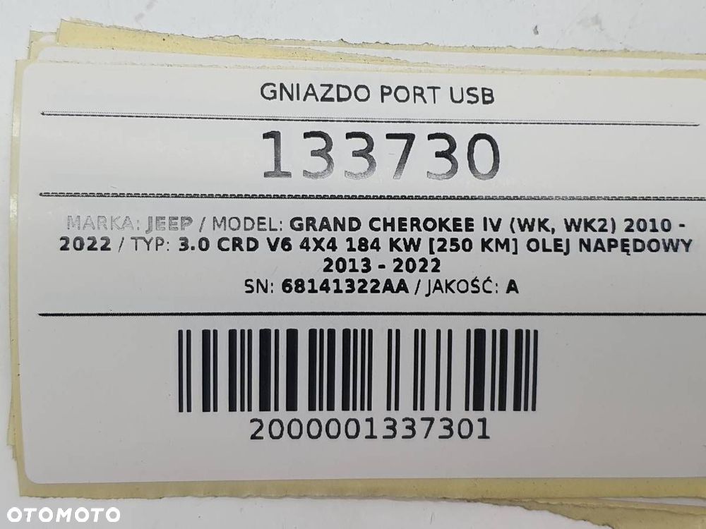 GNIAZDO PORT USB JEEP GRAND CHEROKEE IV WK2 68141322AA ORYGINAŁ - 4