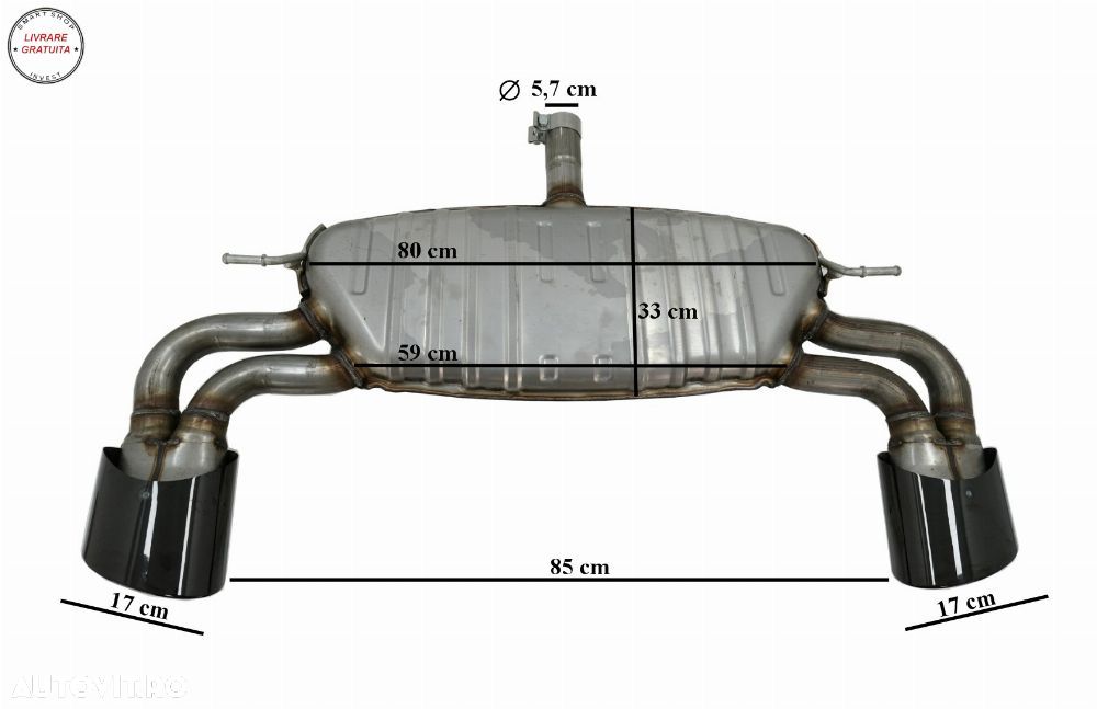 Sistem de evacuare Audi A3 8V Hatchback / Sportback / Coupe (2012-2019) RS3 Design- livrare gratuita - 7