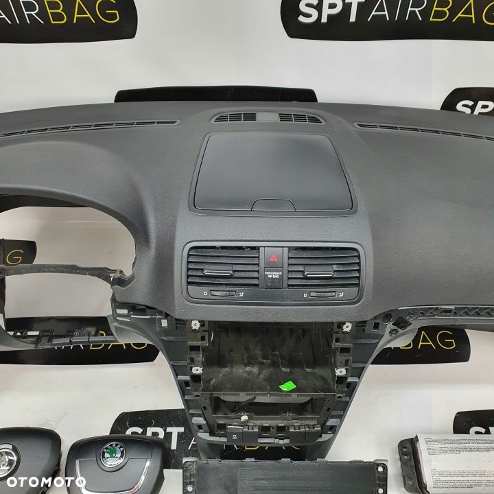 SKODA YETI DESKA ROZDZIELCZA KONSOLA KOKPIT PULPIT PODUSZKI AIRBAG AIR BAG PASY KIT SET - 3