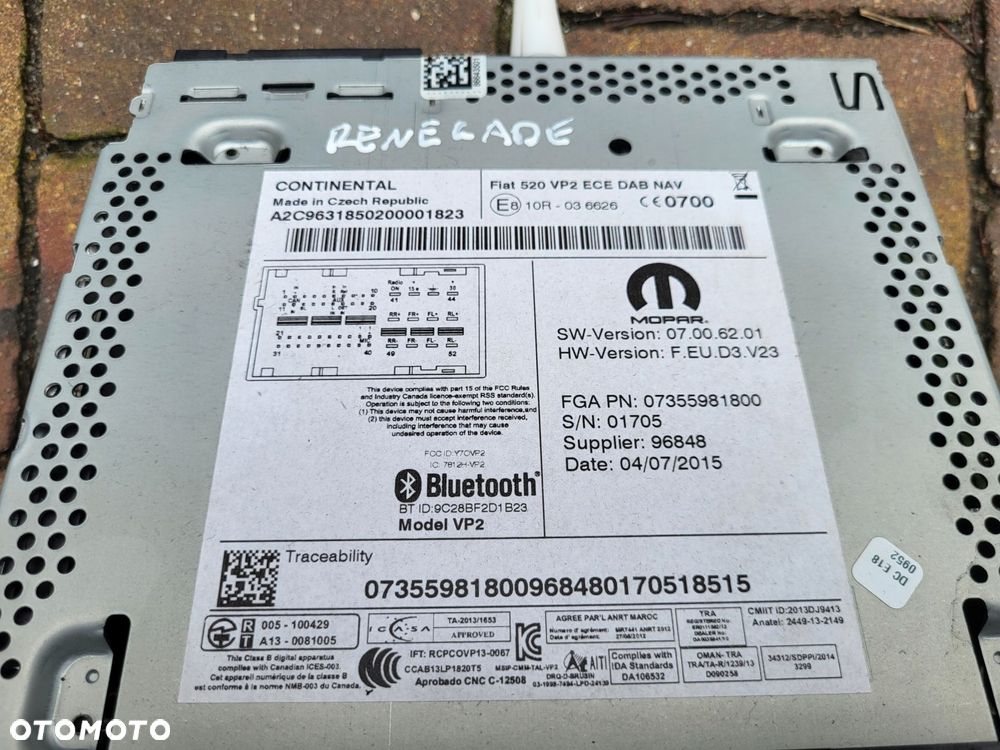 nawigacja radio jeep renegade 07355981800 - 2