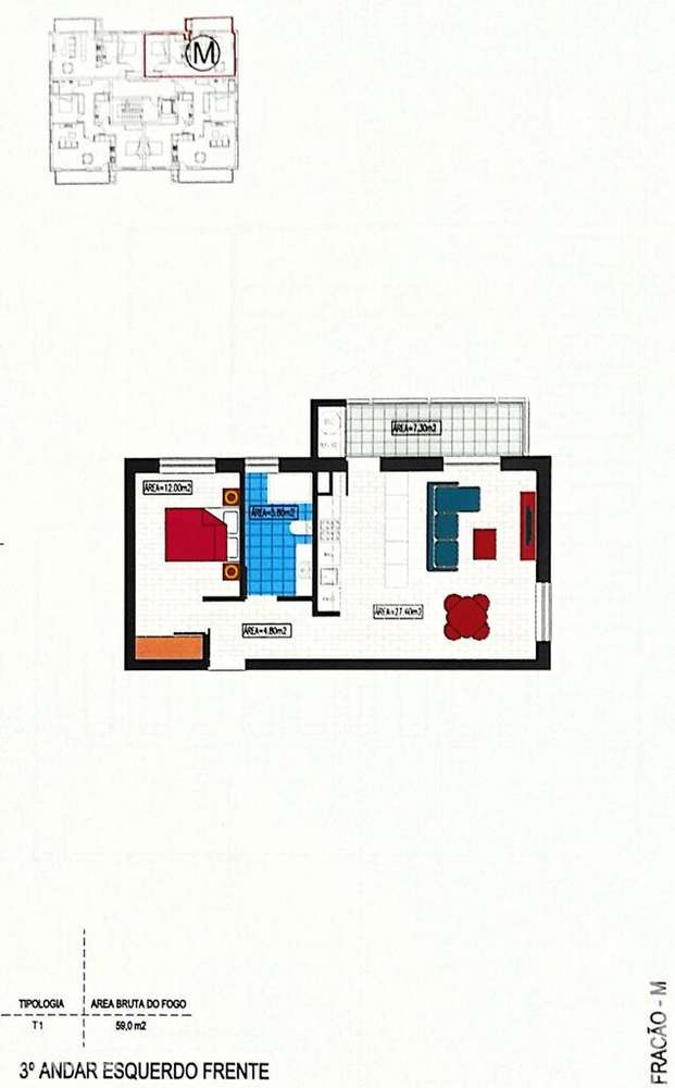 Apartamento T1 em Avanca de 61,00 m2 - Grande imagem: 4/4