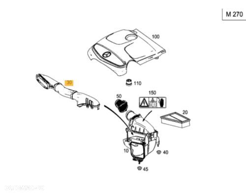 MERCEDES A-klasa rura przewod dolot powietrza OE - 2
