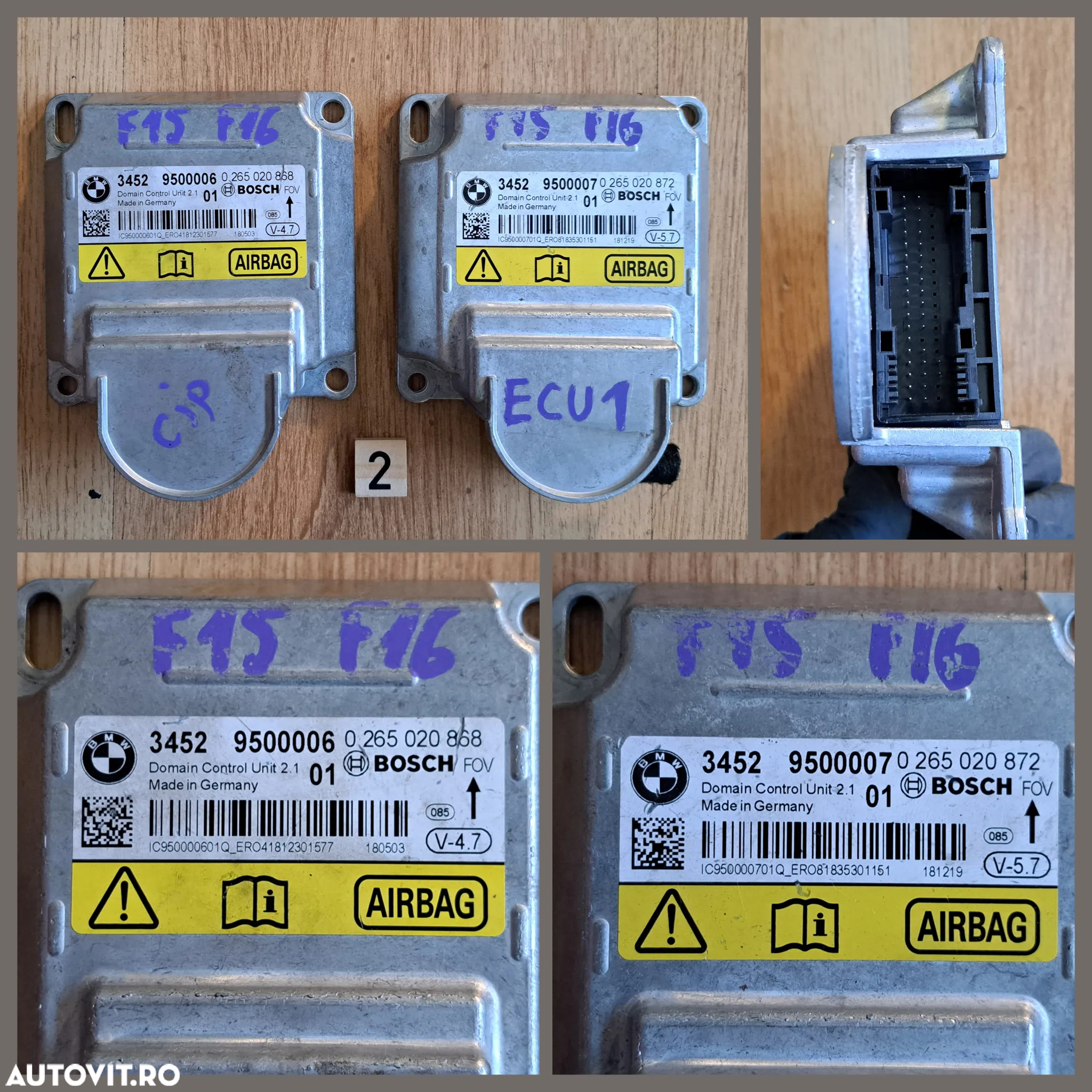 Calculator modul ECU airbag ICM bmw F20 f22 f30 f32 f25 f26 f15 f16 f86 f07 f02+lci - 3