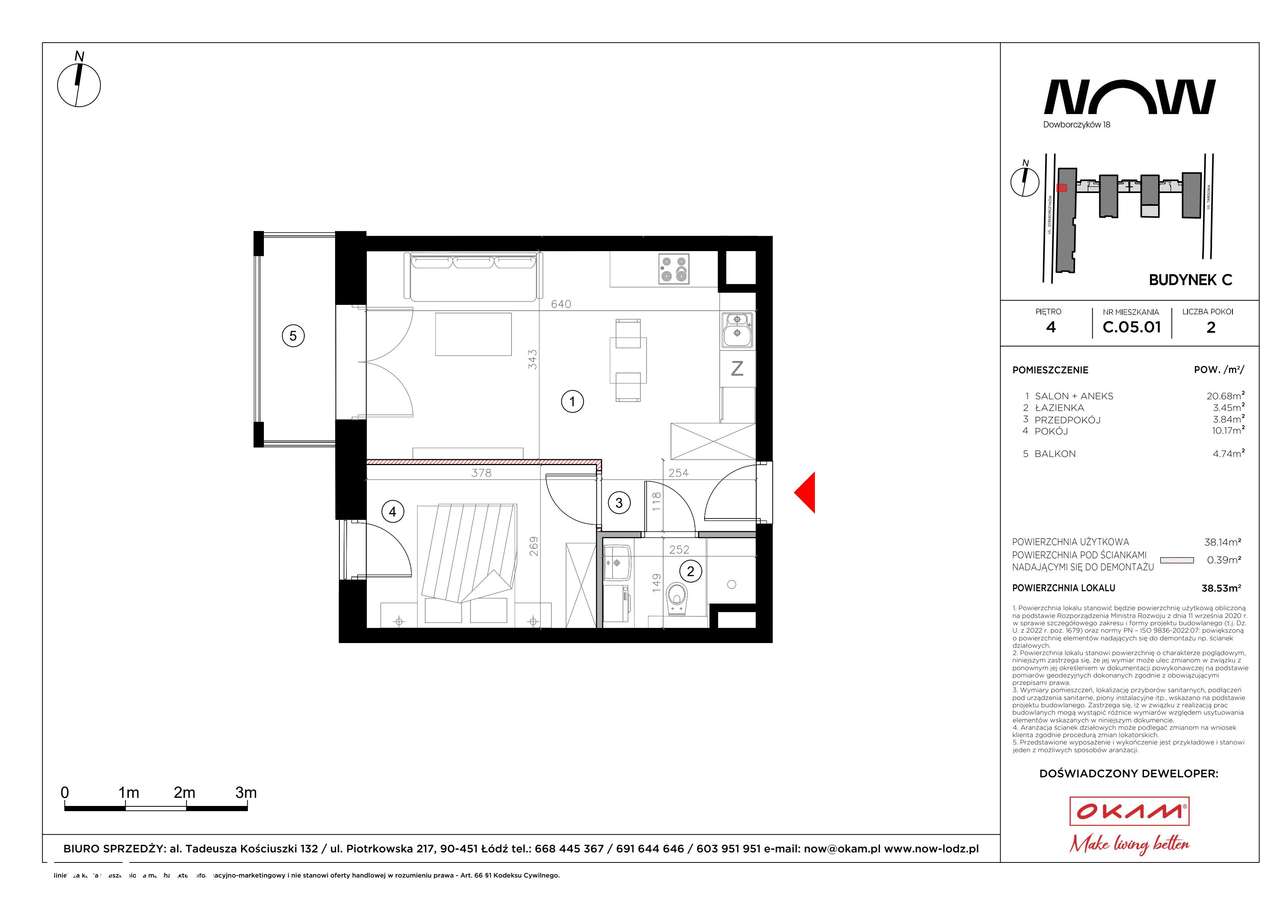 2-pokojowe mieszkanie 38m2 + balkon Bez Prowizji - Pełny obrazek: 2/8