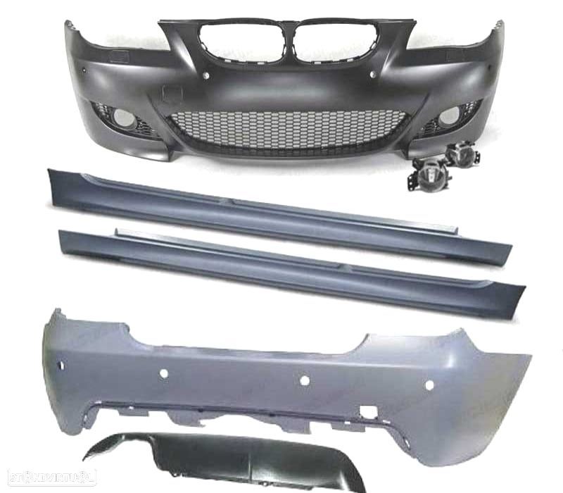 KIT CARROÇARIA BMW E60 03-07 LOOK M5 PDC SRA DUPLA SAIDA + NEVOEIROS - 2