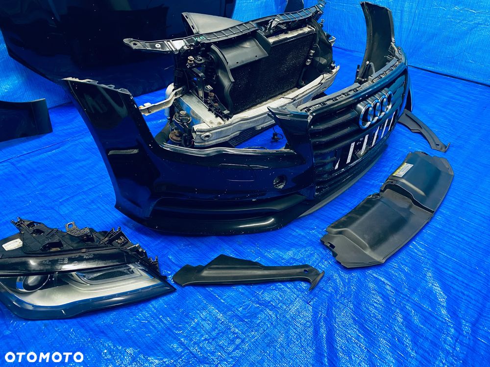 PRZÓD KOMPLETNY AUDI A7 C7 4G S-LINE 3.0 TDI CZARNY LY9B MASKA ZDERZAK BŁOTNIKI LAMPY BI XENON LED PAS PRZEDNI CHŁODNICE KOMPLET LAKIER LY9B ORYGINAŁ - 4