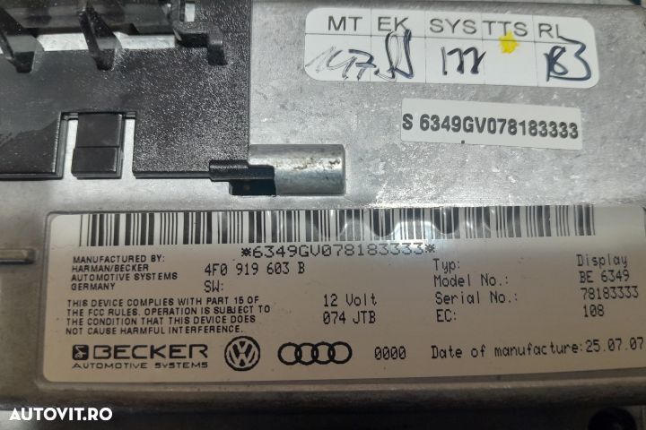 Display navigatie 4F0919603B 4F0919603B Audi A6 4F/C6 [2004 - 2008] S - 3