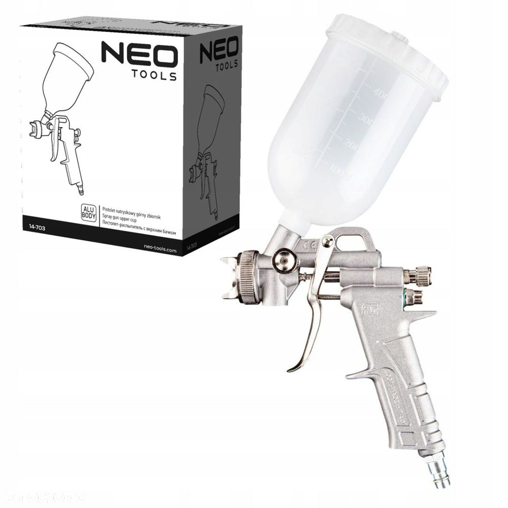 NEO PISTOLET NATRYSKOWY GÓRNY ZBIORNIK 0.5 L 1.4MM - 2