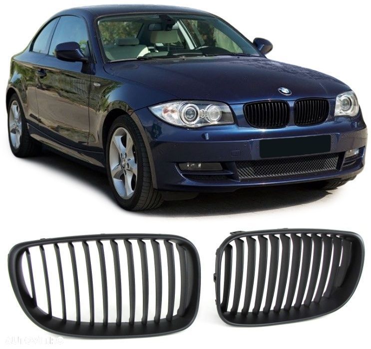 Grile negre pentru BMW seria 1 E81 E82 E87 E88 simple duble mate lucioase - 3