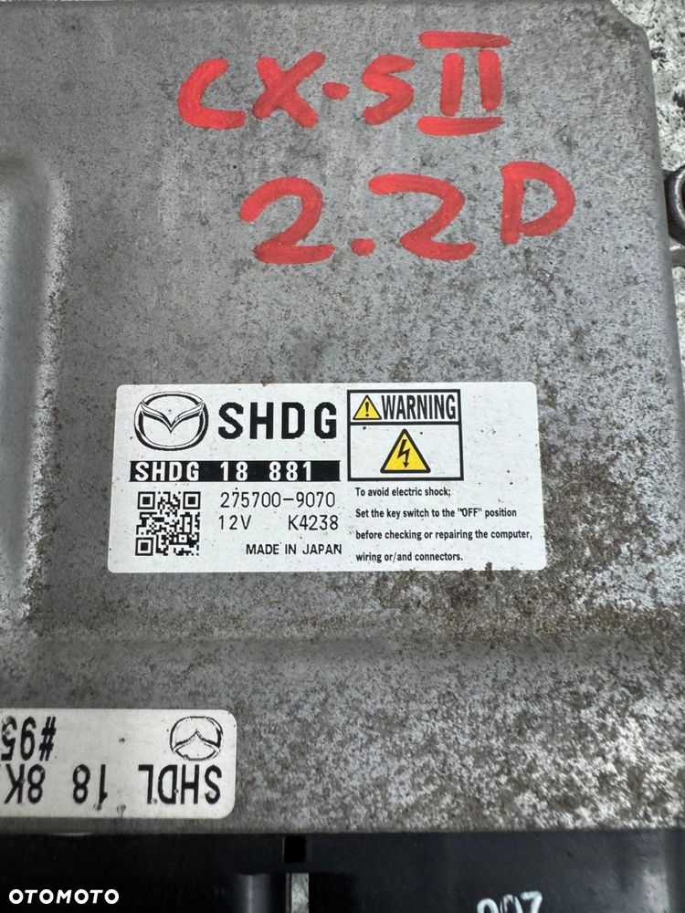 komputer silnika mazda cx-5 cx5 ii 2017-2021 2.2 d shdg 18 881 275700-9070 - 3