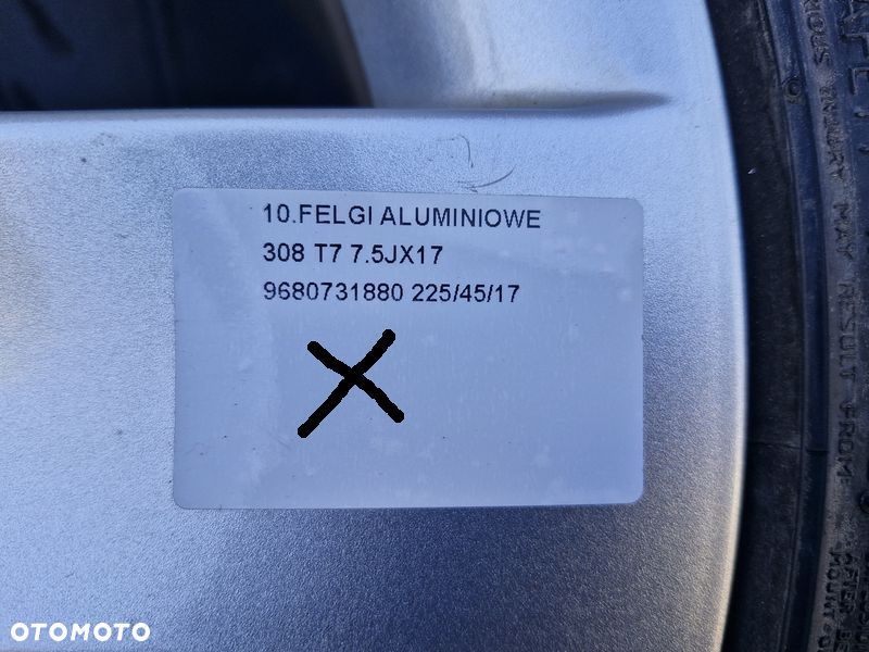 PEUGEOT 308 T7 FELGI ALUMINIOWE ALUFELGI 4x108 17 CALI ET32 7.5J 9680731880 - 4