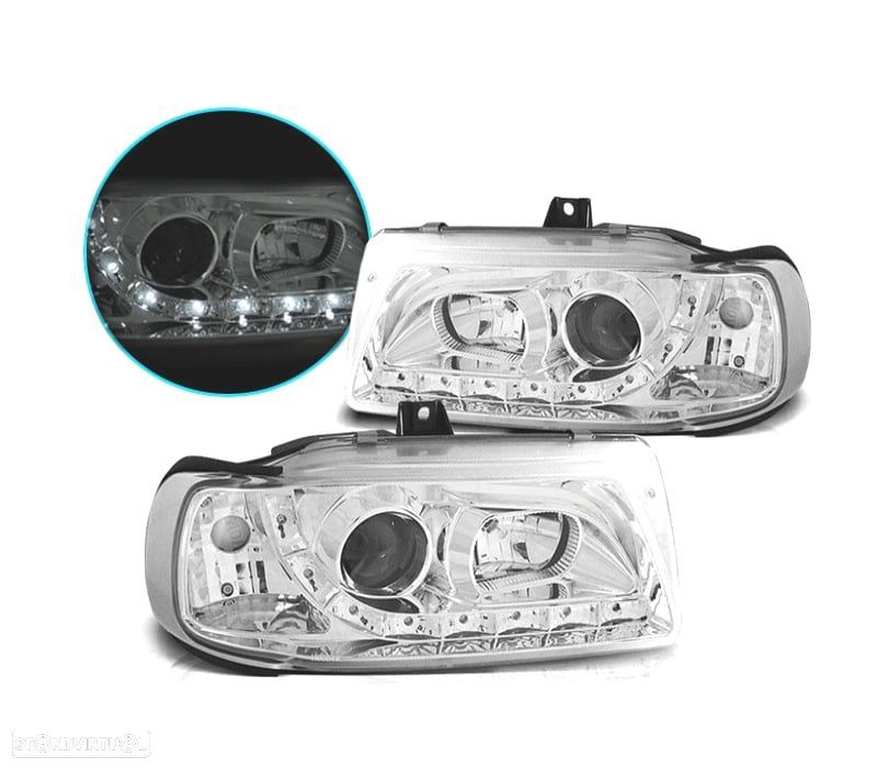 FARÓIS DAYLIGHT PARA SEAT IBIZA CORDOBA 6K 93-99 FUNDO CROMADO - 1