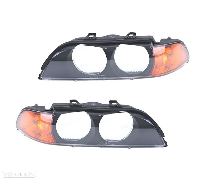 FARÓIS OPTICAS PARA BMW SERIE 5 E39 95-00 PRETO AMBAR - 1