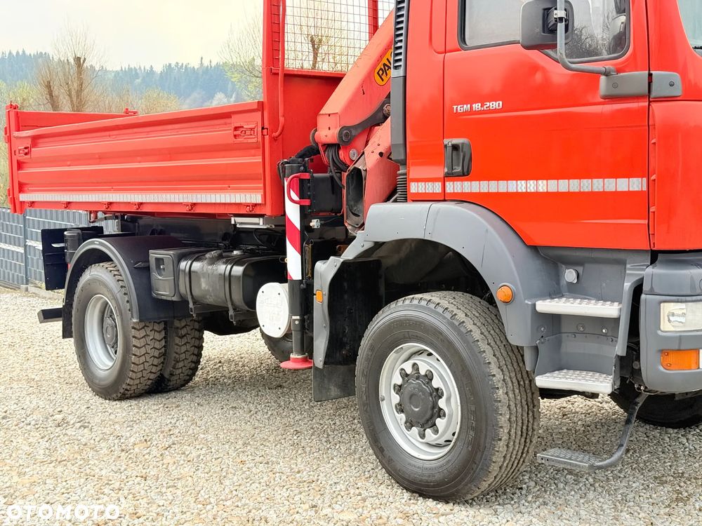 MAN * TGM 18-280 MAN 4x4 HDS Palfinger PK10500 * Kiper Wywrotka * Bardzo Dobry Stan - 29