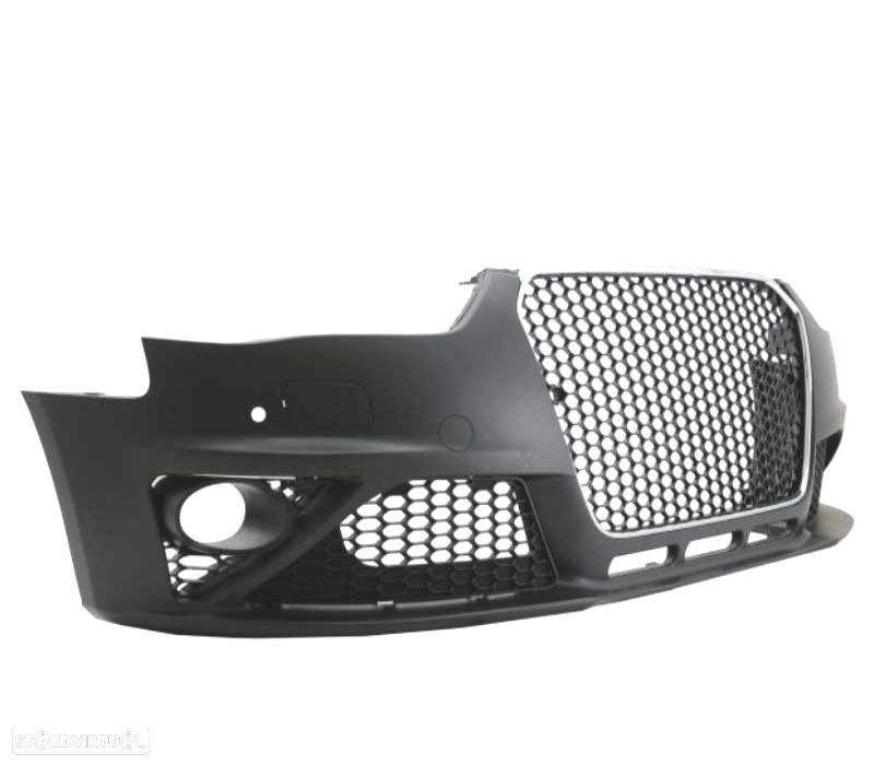 PARACHOQUES FRONTAL SEM FAROIS DE NEVOEIRO AUDI A4 B8 11-15 PDC SRA LOOK RS GRELHA CROMADA - 2