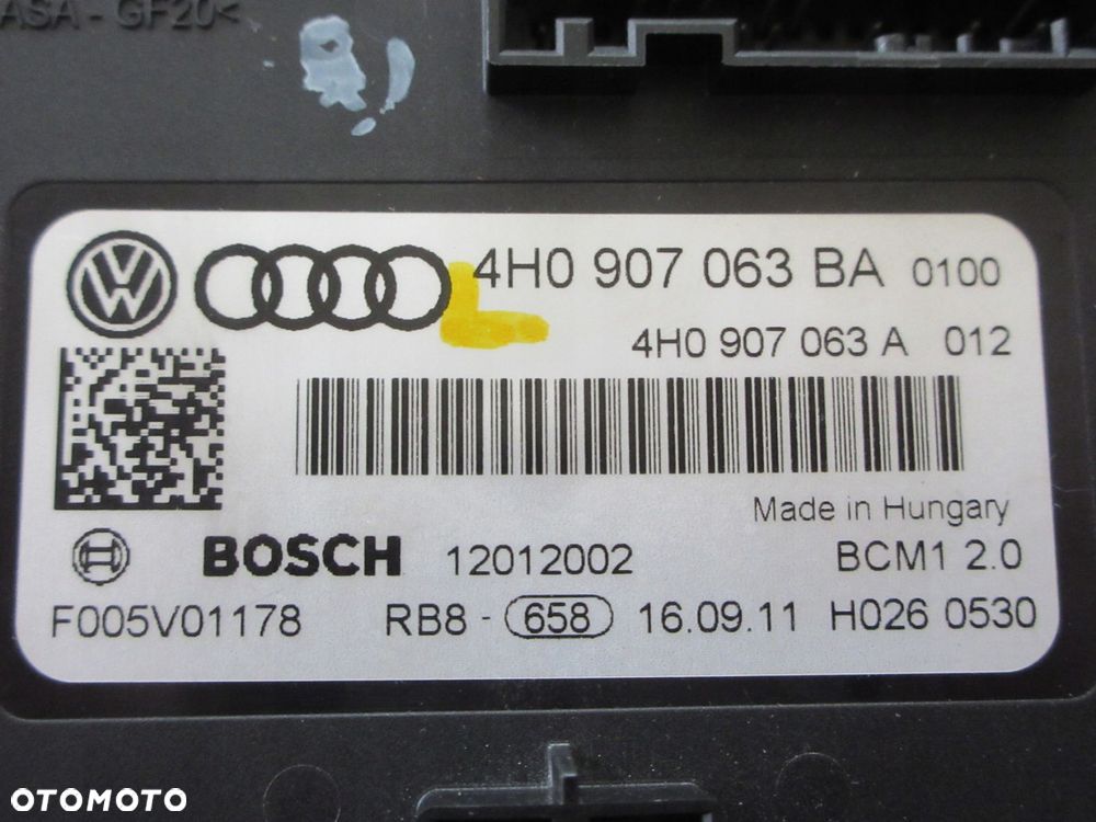 audi a6 a8 bordnetz komputer sterownik 4h0907063ba - 3
