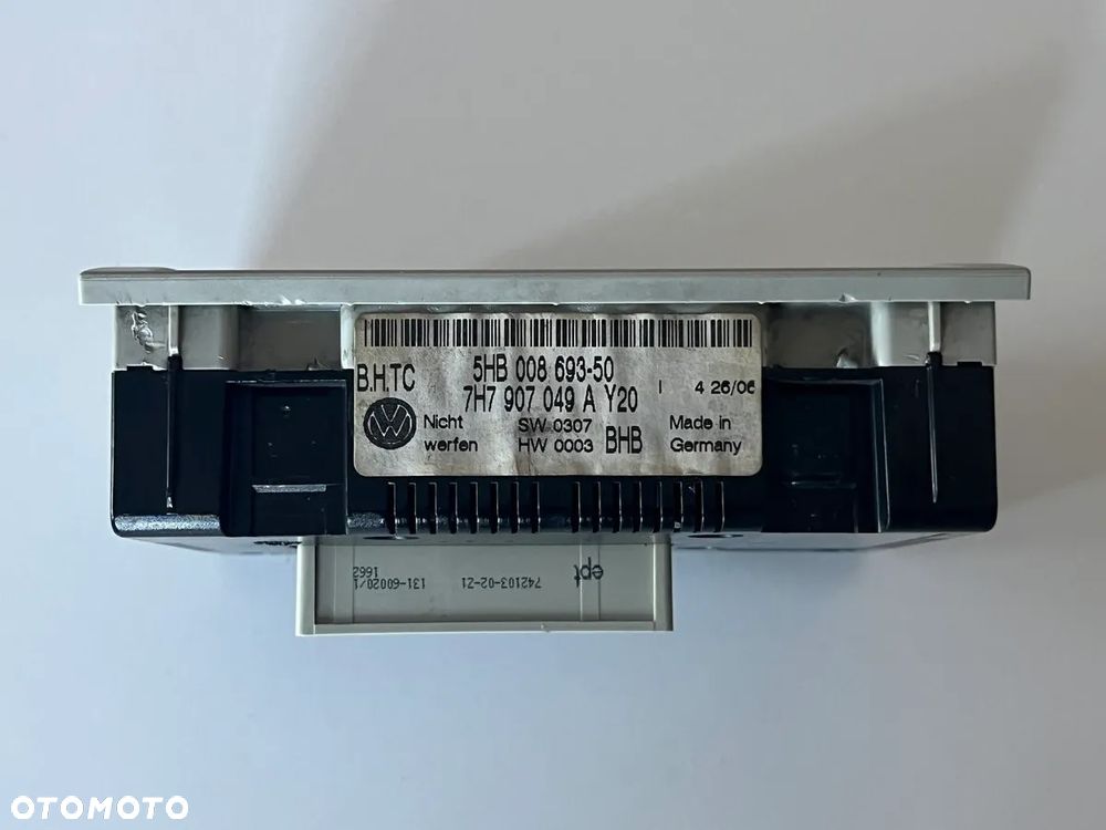 PANEL STEROWANIA NAWIEWU PRZEŁĄCZNIK GÓRNY KLIMATYZACJI PODSUFITKI KLIMATRONIK VW T5 CARAVELLE MULTIVAN TRANSPORTER 7H7907049A - 4