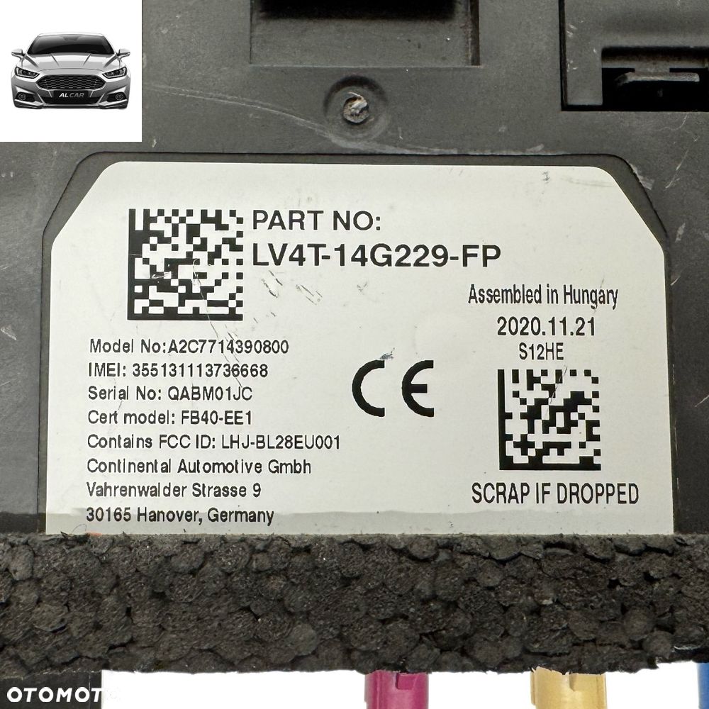 STEROWNIK BLUETOOTH TELEFONU FORD KUGA MK3 LV4T-14G229-FP - 4