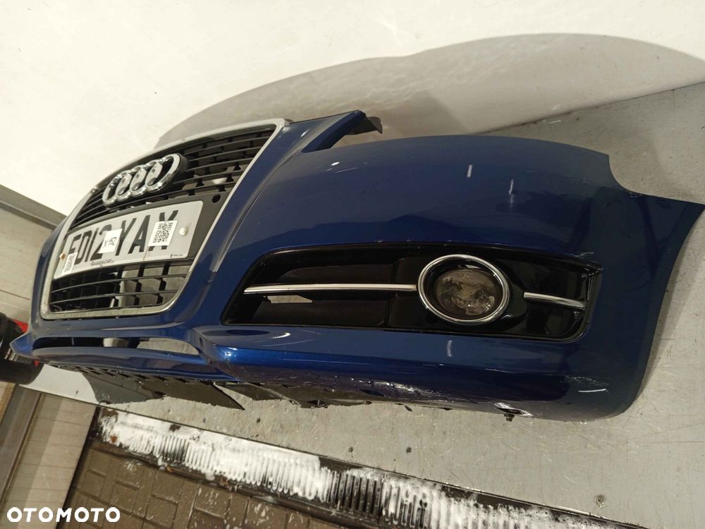 + ZDERZAK PRZÓD PRZEDNI AUDI A3 8P S LINE DRUGI LIFT 2 FL LX5Q NIEBIESKI HALOGENY - 2