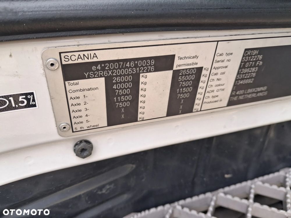 Scania R 400 6x2 PDE Z ADBLUE DO ZABUDOWY - 9