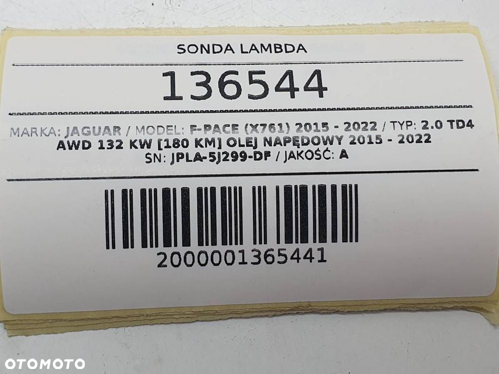 SONDA LAMBDA NOX JAGUAR F-PACE X761 2.0D 180KM JPLA-5J299-DF - 5