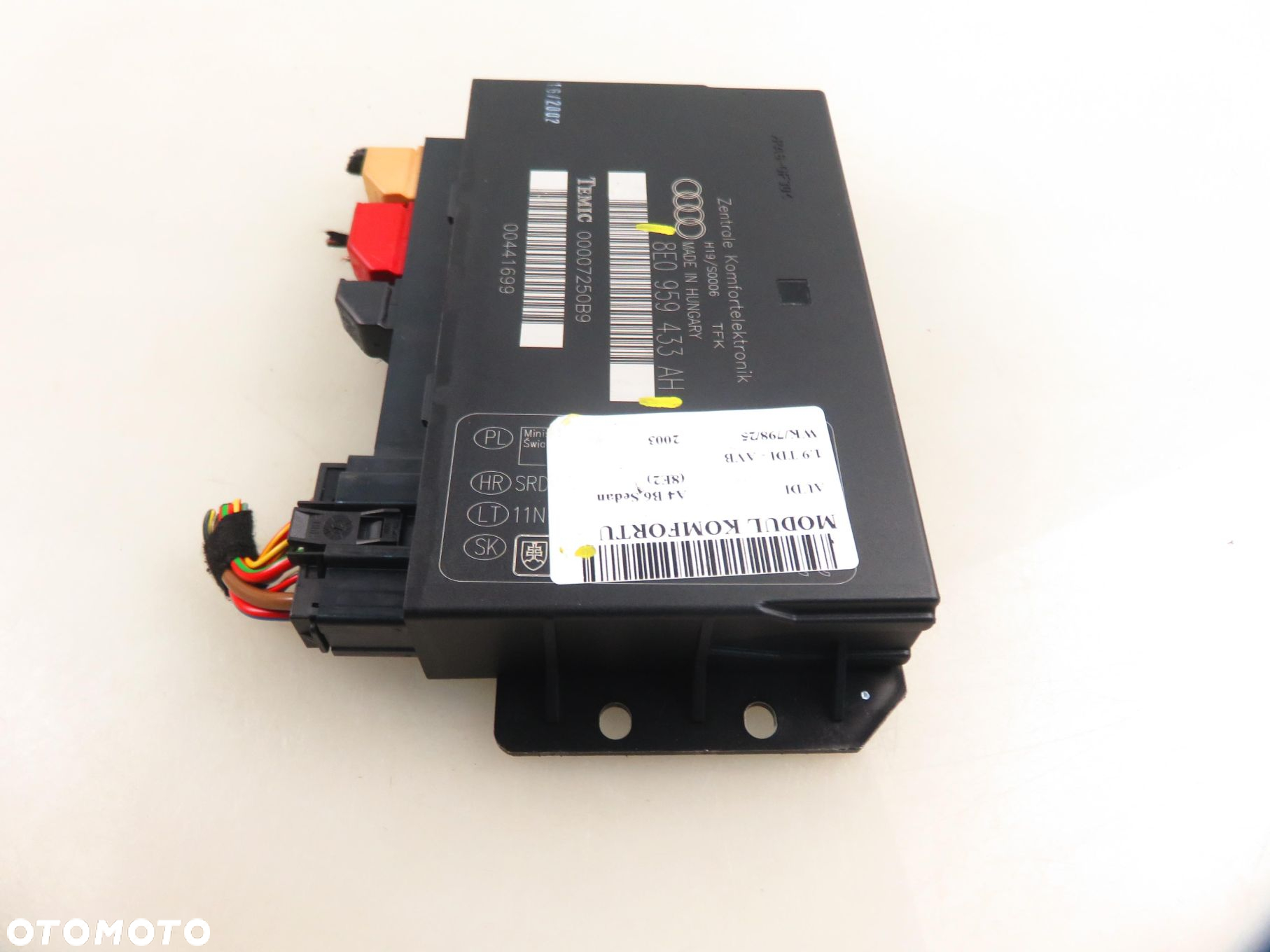 MODUŁ KOMFORTU AUDI A4 B6 Sedan (8E2) 8E0959433AH - 9