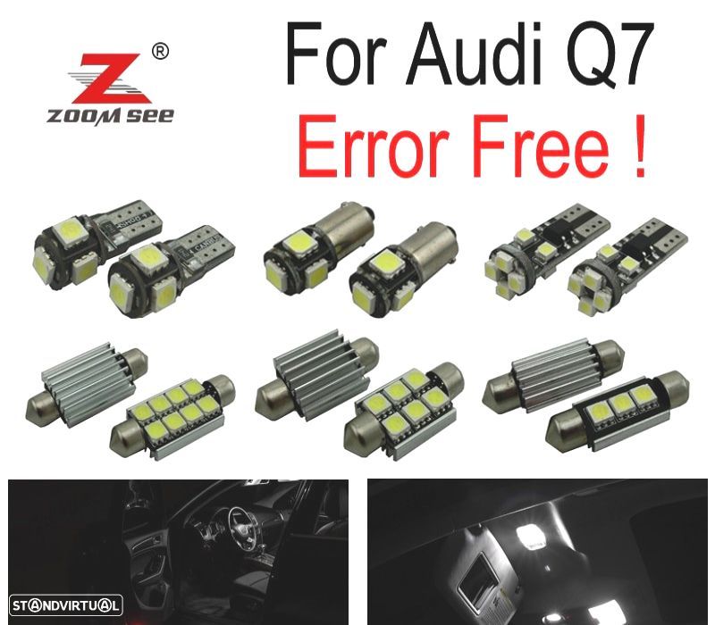 KIT COMPLETO DE 25 LÂMPADAS LED INTERIOR PARA AUDI Q7 4L 2005-2014 - 1