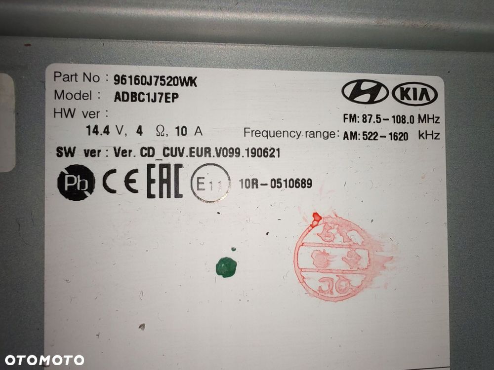 radio nawigacja ekran 96160j7520 kia ceed iii 18- - 3
