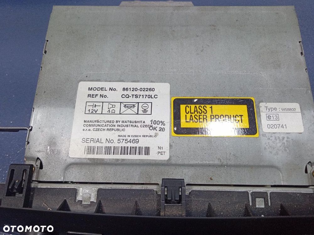 TOYOTA COROLLA VERSO I RADIO CD FABRYCZNE OEM 86120-02260 - 7