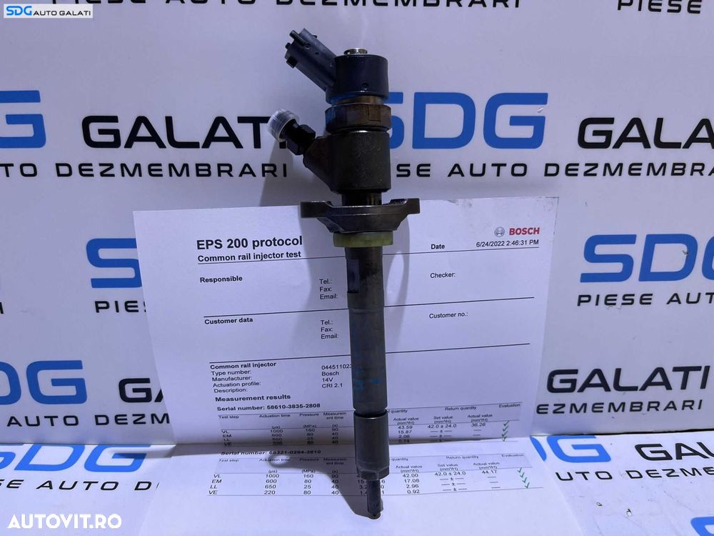 Injector Injectoare Verificat pe Banc cu Fisa Citroen C4 1 1.6 HDI 2004 - 2013 Cod 0445110239 [M9673] - 3