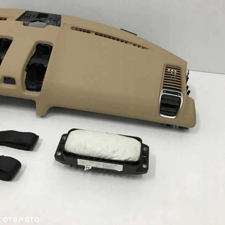 PORSCHE CAYMAN BEŻOWY DESKA ROZDZIELCZA MIĘKKA KONSOLA KOKPIT PULPIT PODUSZKI AIRBAG AIR BAG PASY KIT SET - 3