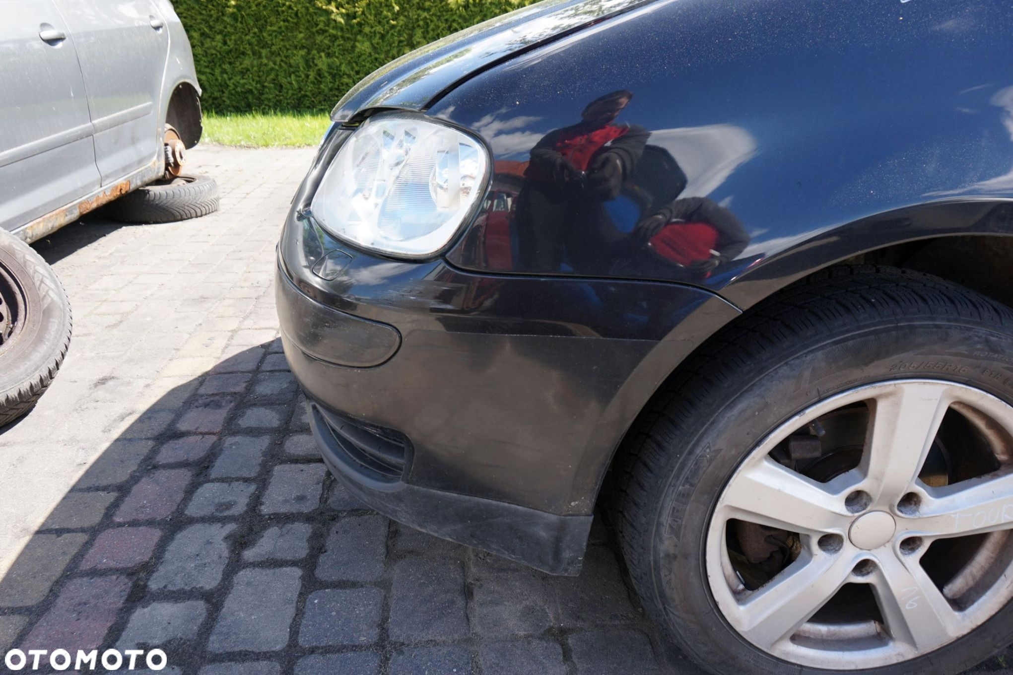MASKA ZDERZAK BŁOTNIKI LAMPY TOURAN I 1T LC9Z XENON SPRYSKI VOLKSWAGEN 2003-2006 CZARNY PRZÓD KOMPLETNY - 11
