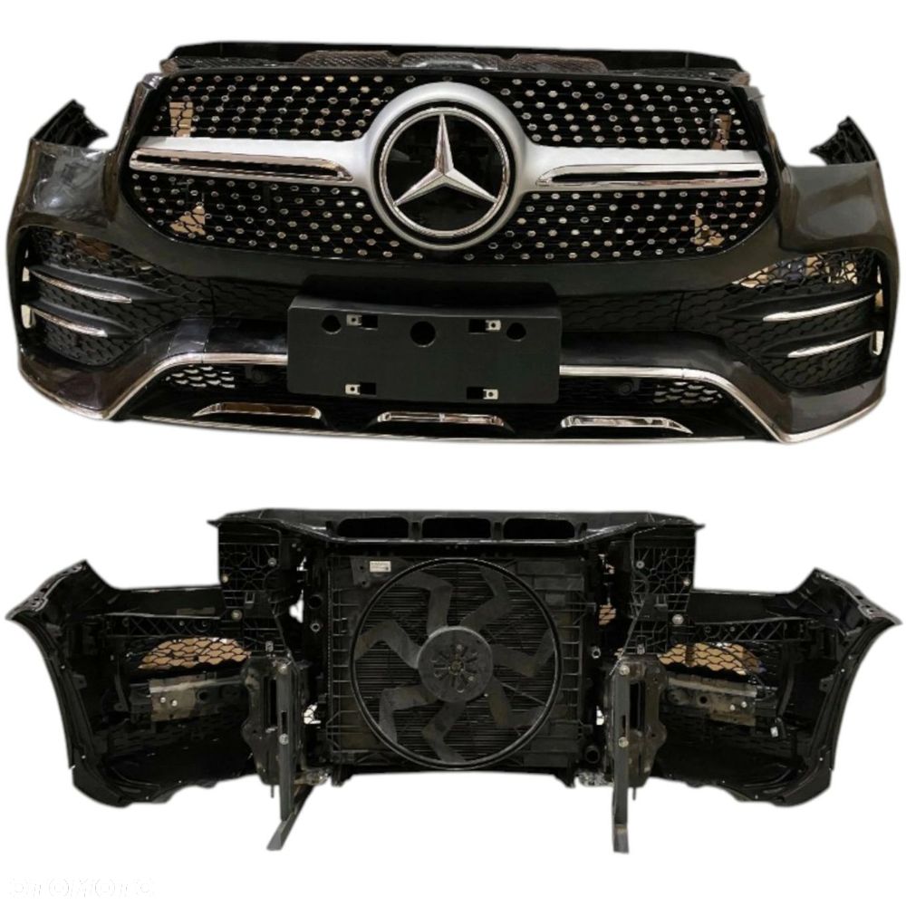 ZESTAW pas przedni chłodnice zderzak wentylator belka MERCEDES GLE W167 AMG - 1