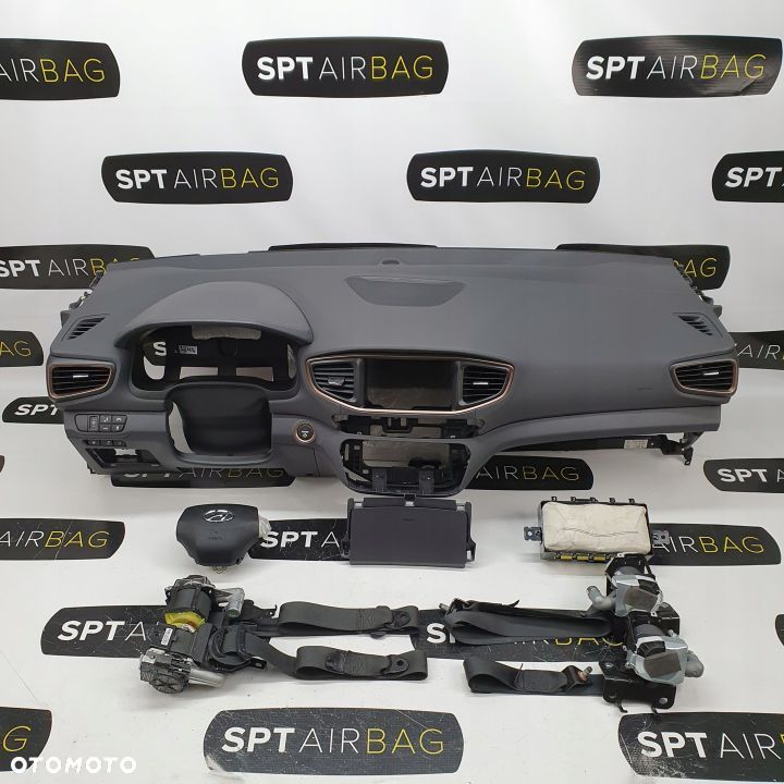 HYUNDAI IONIQ PRZED LIFT DESKA ROZDZIELCZA KONSOLA KOKPIT PULPIT PODUSZKI AIRBAG AIR BAG PASY KIT SET - 1