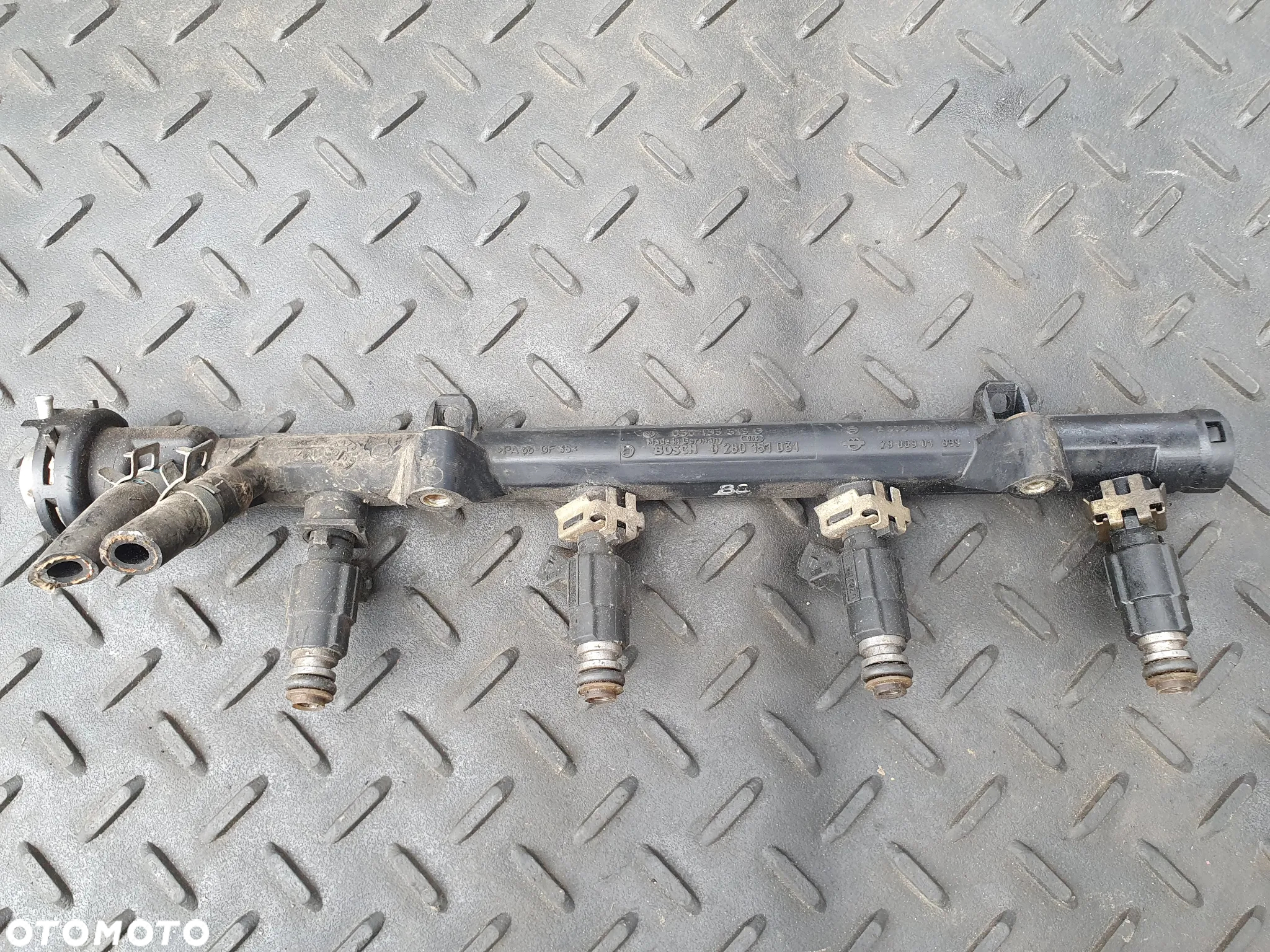 VW SEAT 1.0 1.4 CADDY II GOLF III LUPO POLO III VENTO AROSA CORDOBA IBIZA II INCA WTRYSKIWACZE 4SZT KOMPLET LISTWA WTRYSKOWA 030133319G 0280151031 0280155731 030906031E BOSCH ORYGINAŁ POSIADAM 7SZT - 2