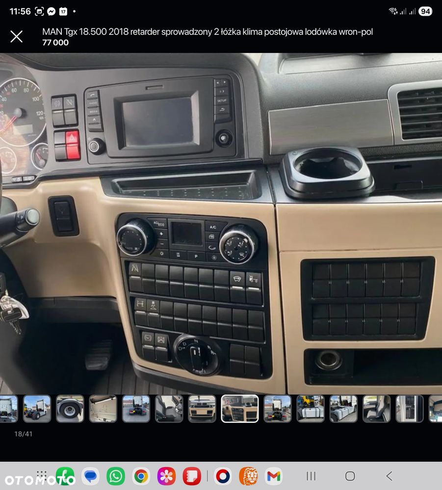 MAN Tgx 18.500 mały przebieg 2017 retarder sprowadzony 2 łóżka serwis lodówka wron-pol - 18