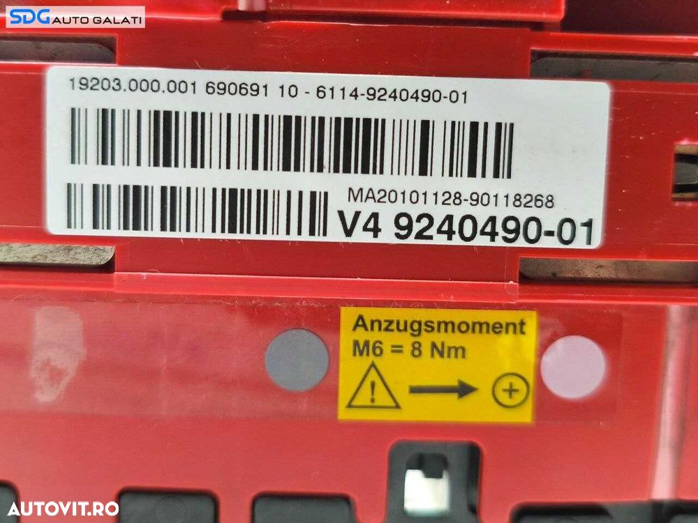 Borna Acumulator Baterie Plus BMW Seria 5 F10 F11 2009 - 2017 Cod 9240490-01 [LR1528] - 2