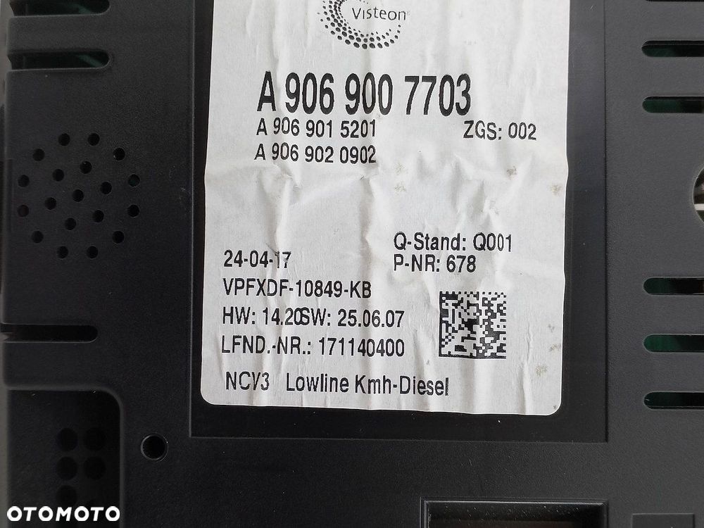 LICZNIK MERCEDES-BENZ SPRINTER W906 3.0 CDI A9069007703 - 7